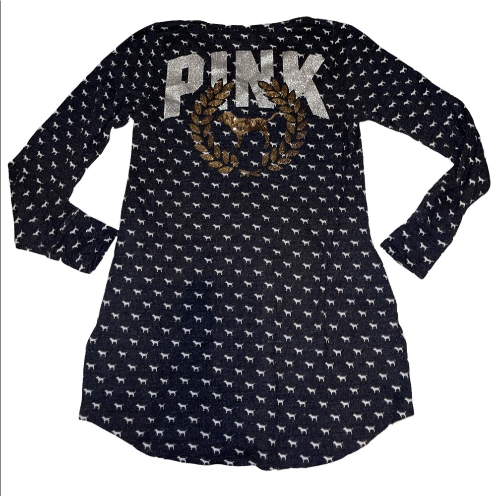 VS PINK Sequin Logo PJ Shirt